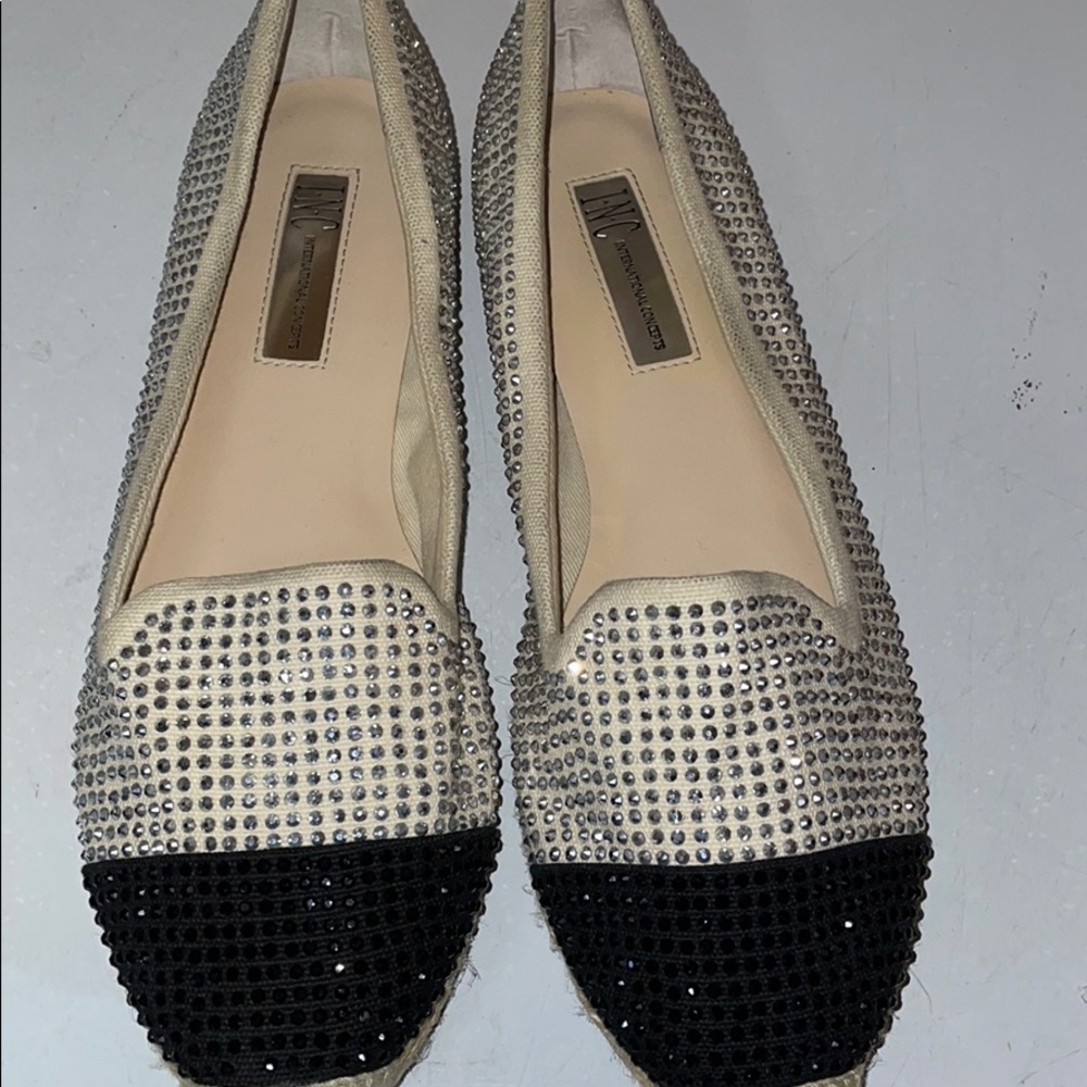 INC Womens Flats Bling Studded Canvas